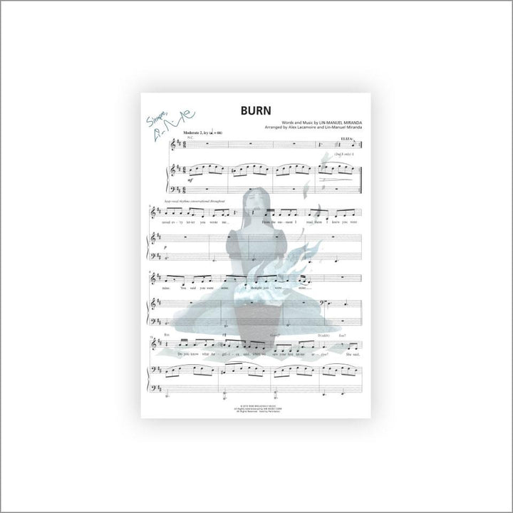 Hamilton "Burn" 8"x10" Music Sheet