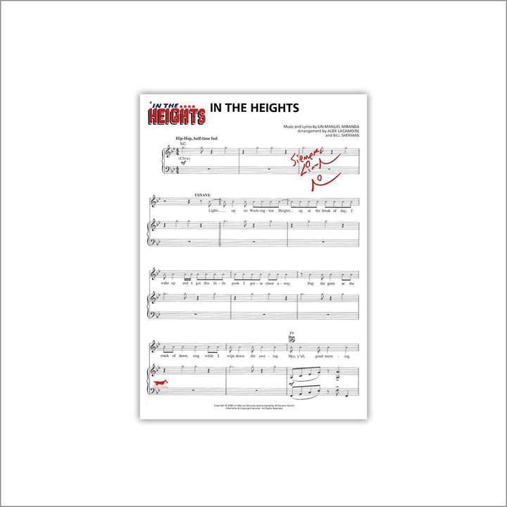 In the Heights "En Washington Heights" 8"x10" Music Sheet