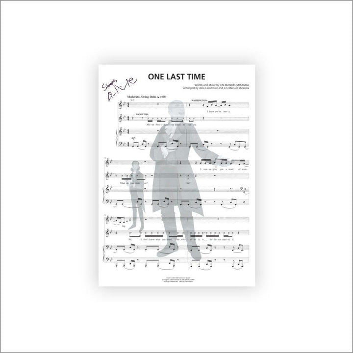 Hamilton "One Last Time" 8"x10" Music Sheet