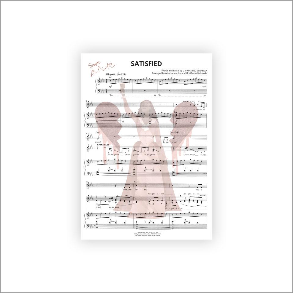 Hamilton "Satisfied" 8"x10" Music Sheet
