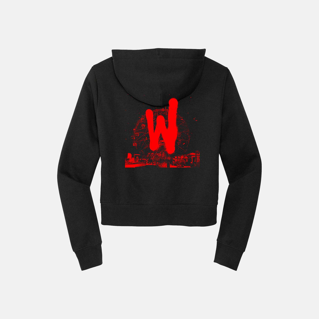 Warriors Ladies Cropped Full-Zip Hoodie