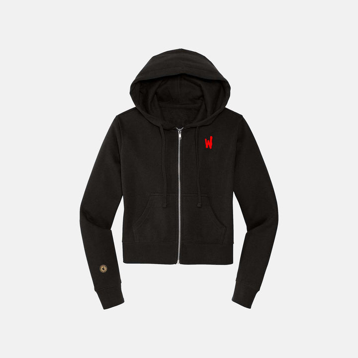 Warriors Ladies Cropped Full-Zip Hoodie