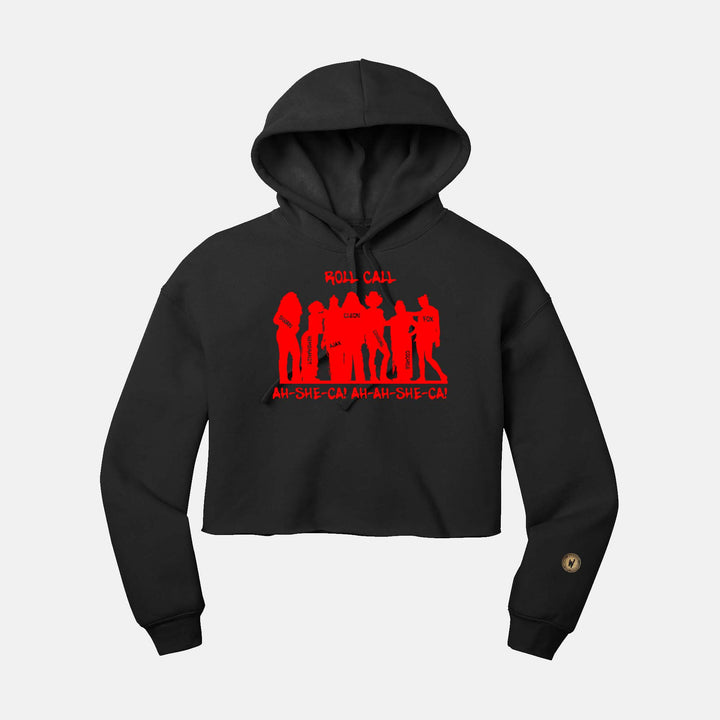 Warriors Roll Call Ladies Cropped Pullover Hoodie