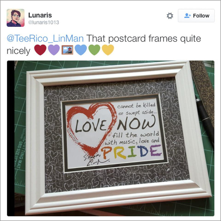 Lin-Manuel July '16 5X7 Thank You Card - Love is Love!
