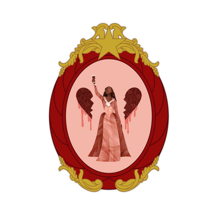 HamilPins #7 - Satisfied - 3" Vinyl Sticker