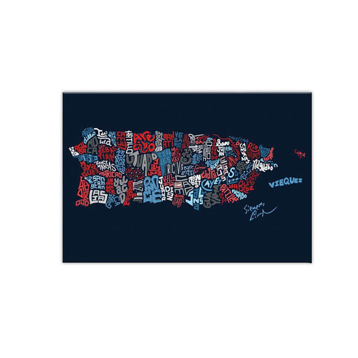 Puerto Rico Town Map 2.5"x3.5" Magnet