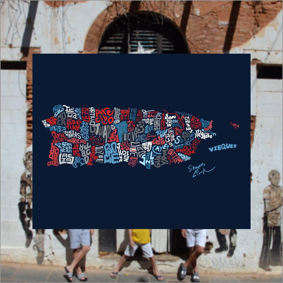 Puerto Rico Town Map Unisex Hoodies - XS & SM Only