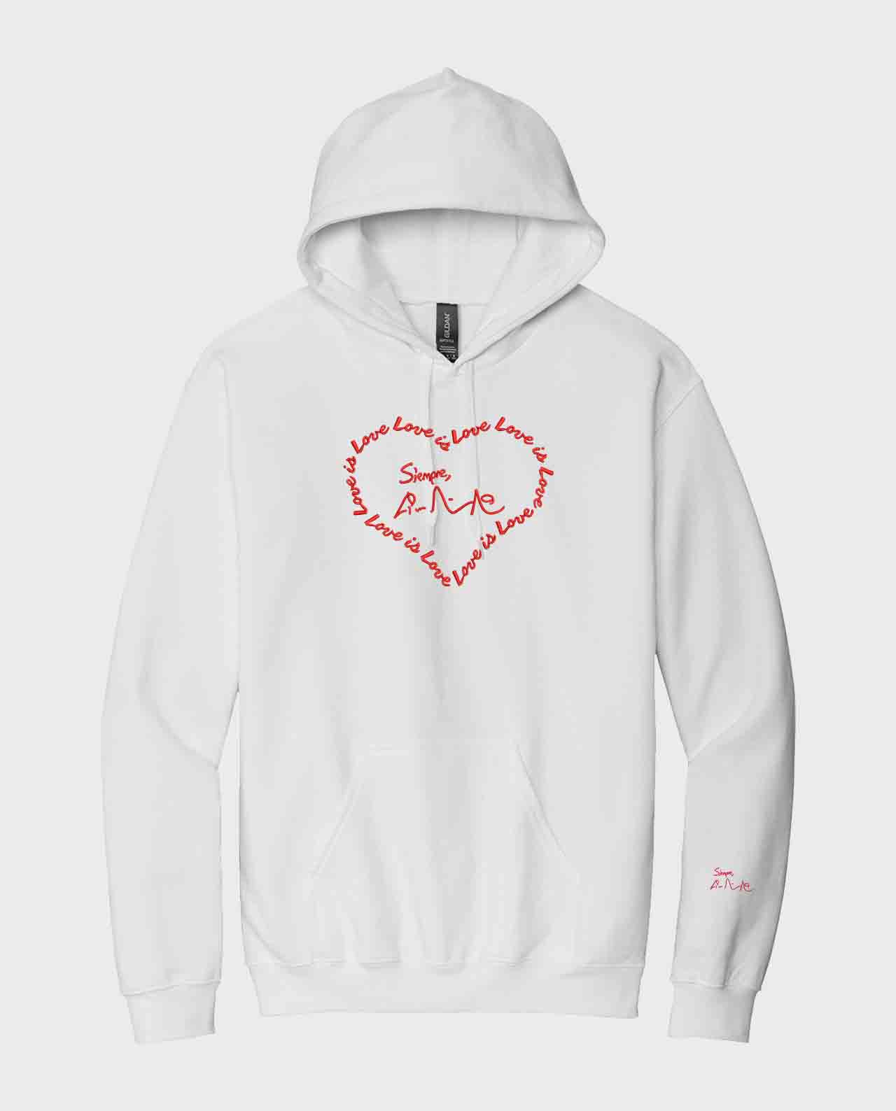 Love is Love Heart Signature Embroidered Hoodies - Teerico